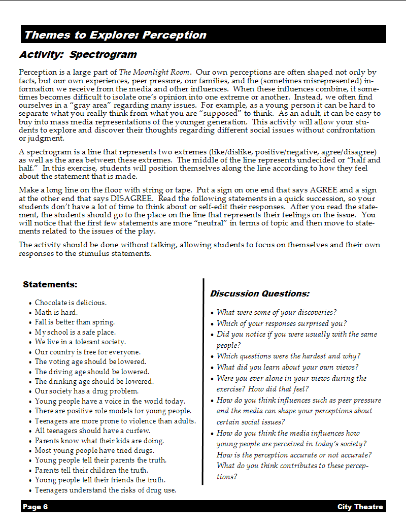Page 6 of the Moonlight Room Resource Guide